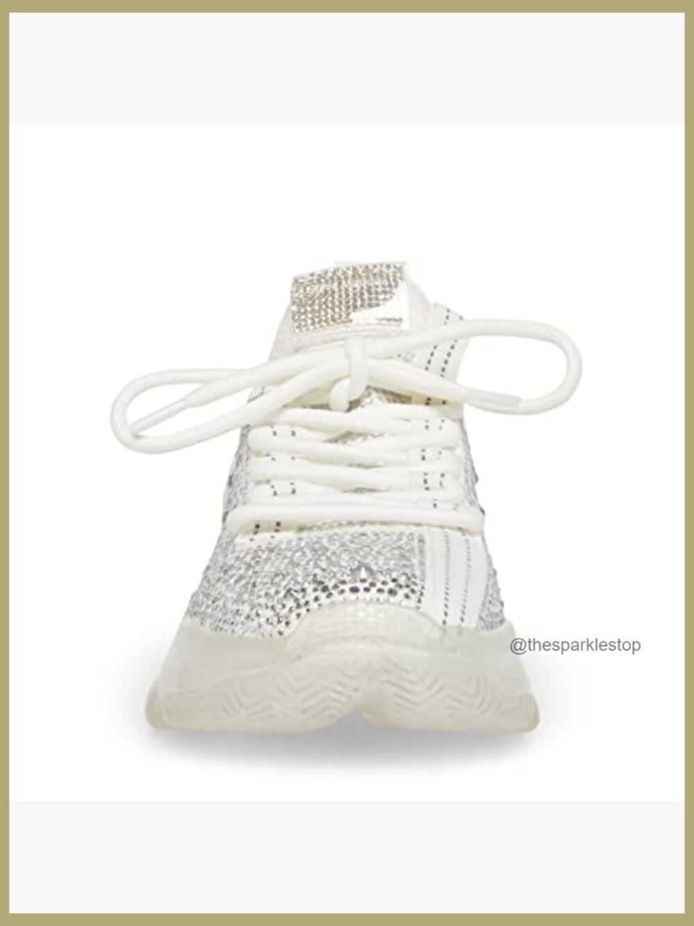 Rhinestone Embellished Vegan Suede Lace-Up Sneakers - Picture 2 of 7